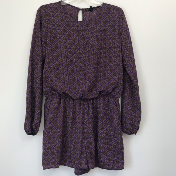 Lucca Couture Urban Outfitters UO Romper Jumpsuit long Sleeve Purple - Picture 2 of 8